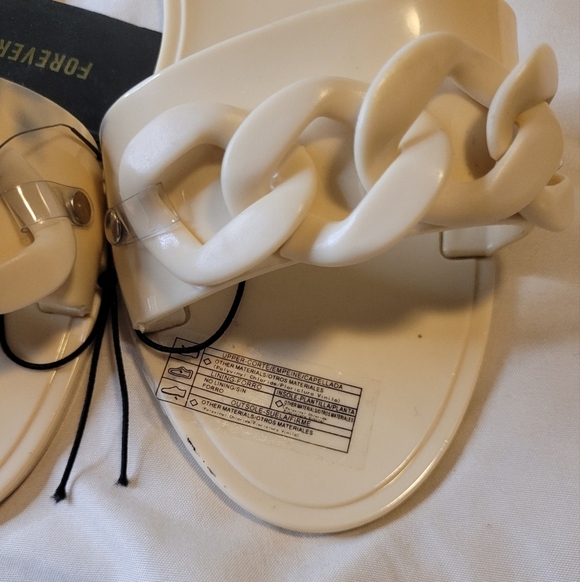 Forever 21 Off-White Chain Slide Sandals - Picture 3 of 4